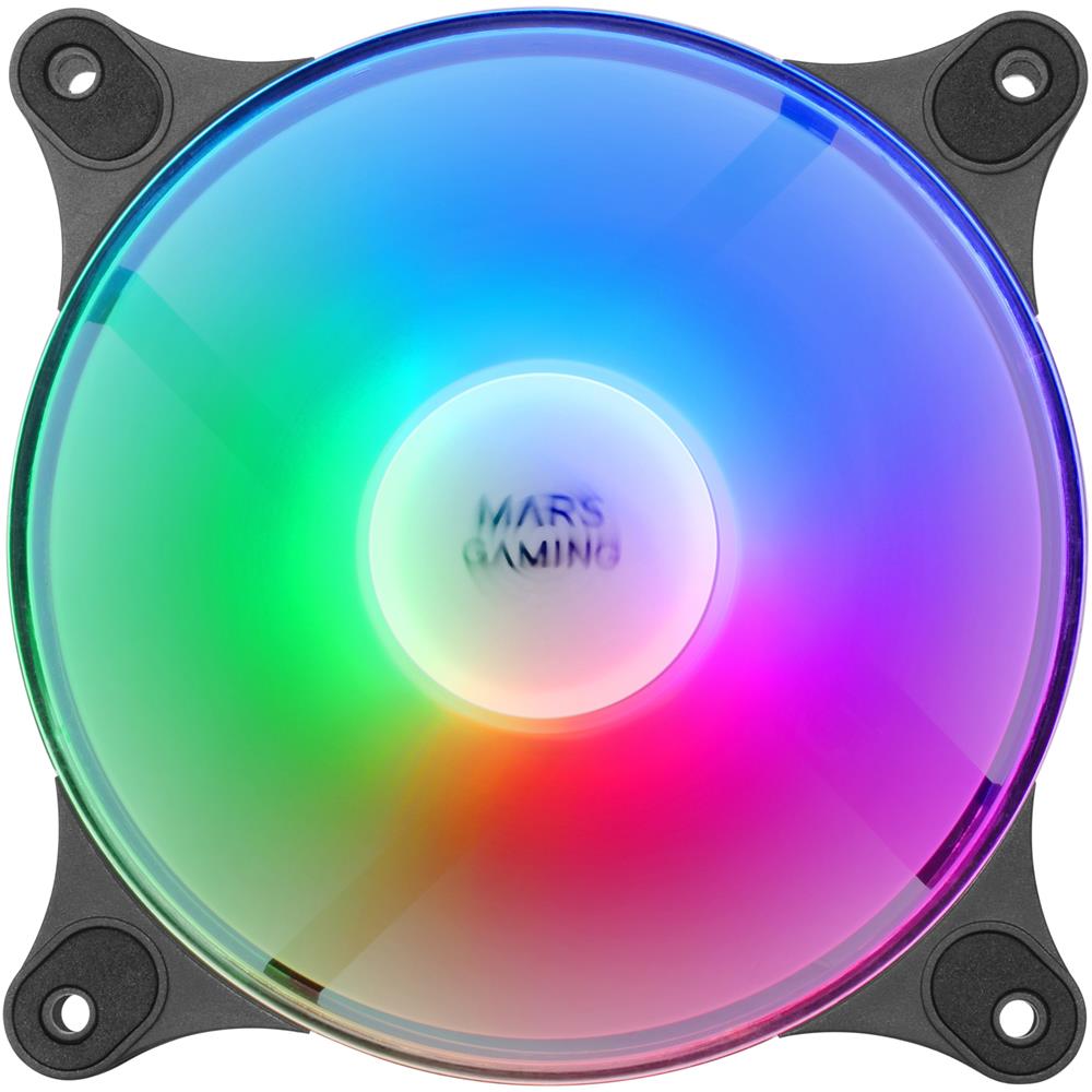 MF-DUO Kit 2 Ventole FRGB Rainbow 360° Diametro 12 cm Colore Nero - Foto 2