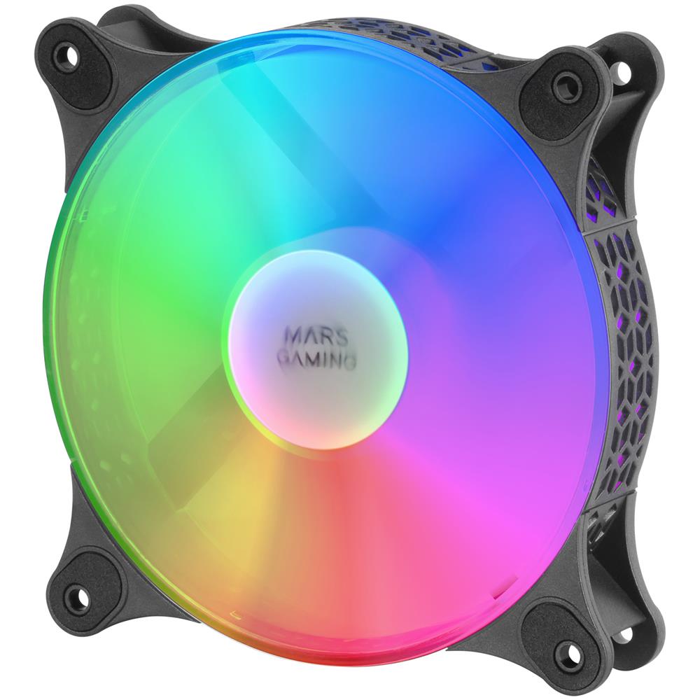 MF-DUO Kit 2 Ventole FRGB Rainbow 360° Diametro 12 cm Colore Nero - Foto 3