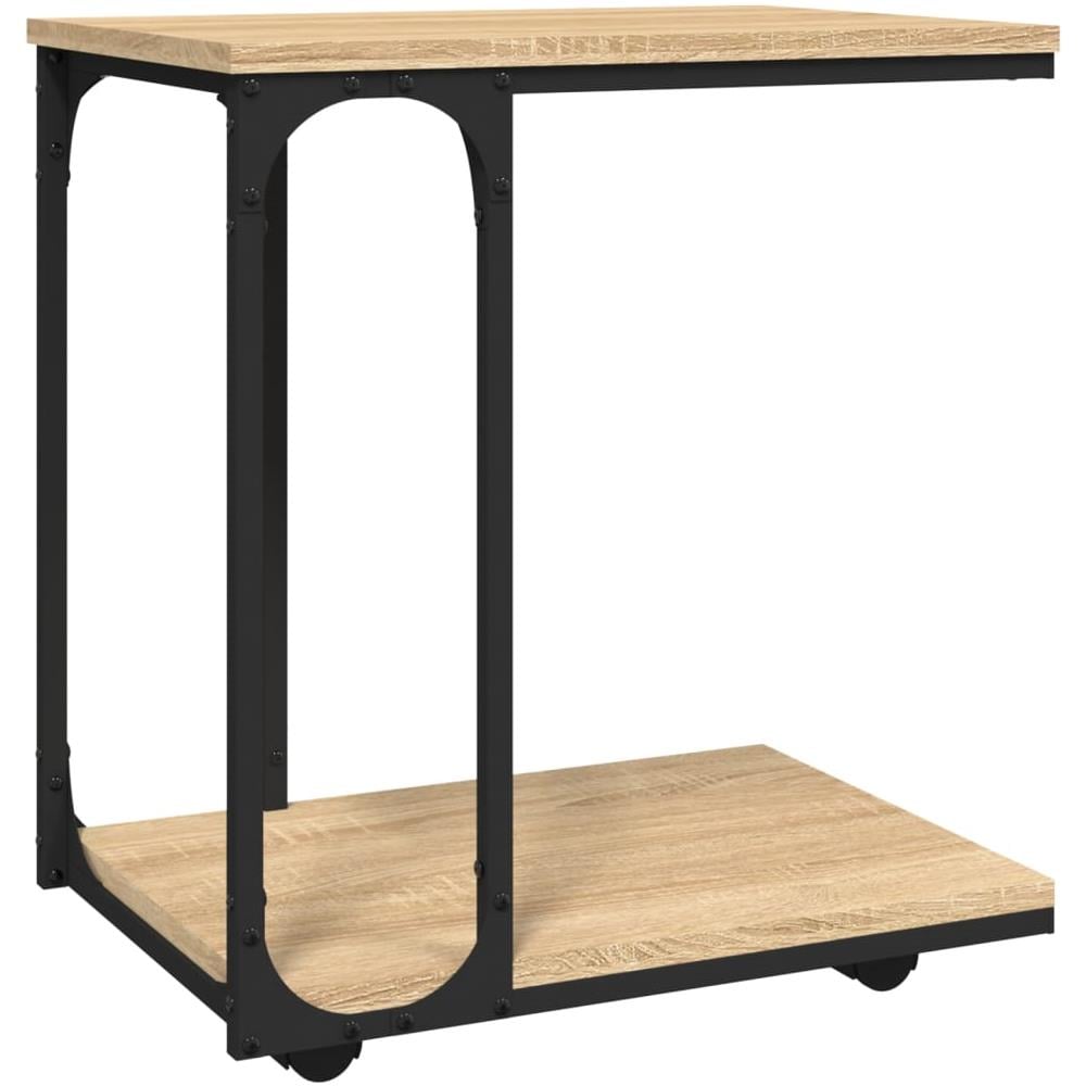 Tavolino Con Ruote Rovere Sonoma 50x35x55,5cm Legno Multistrato - Foto 2