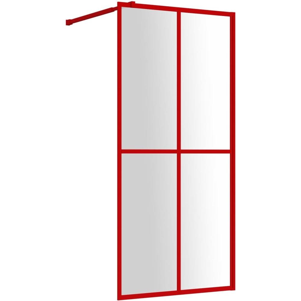 Parete Per Doccia Walk-in Vetro Trasparente Esg 100x195cm Rossa - Foto 2