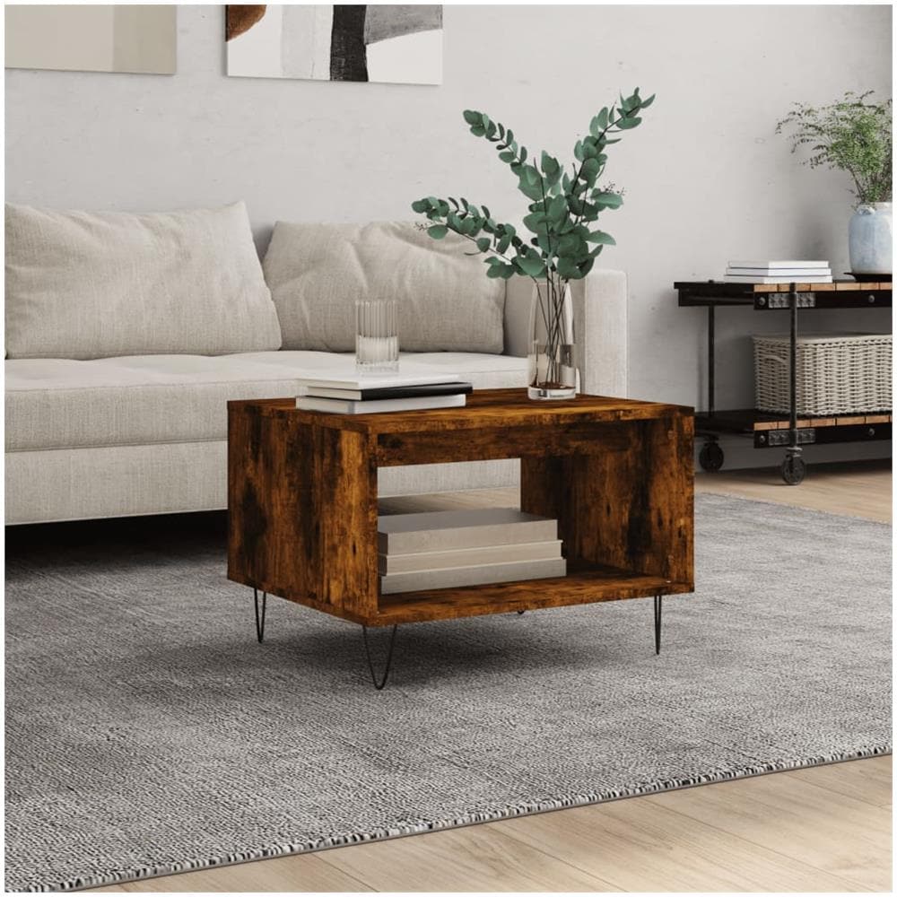 Tavolino Da Salotto Rovere Fumo 60x50x40 Cm Legno Multistrato - Foto 1