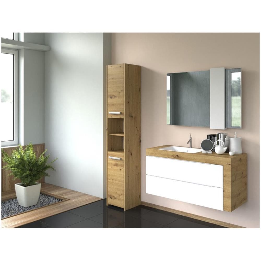 S30 Artisan Mobile Aggiuntivo S30 Artisan Bagno E Doccia Argentato Rovere Laminato Abs Plastica Truciolare - Foto 2