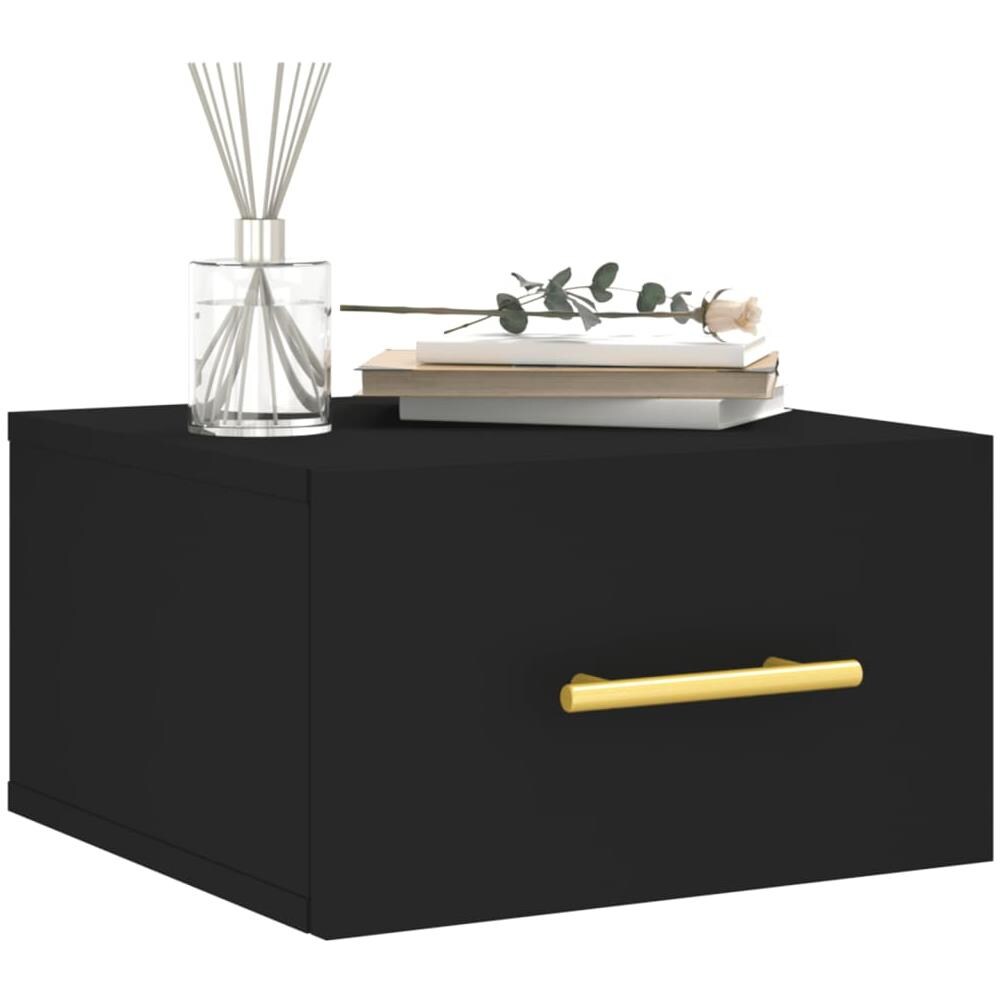 Comodino A Muro Nero 35x35x20 Cm - Foto 3