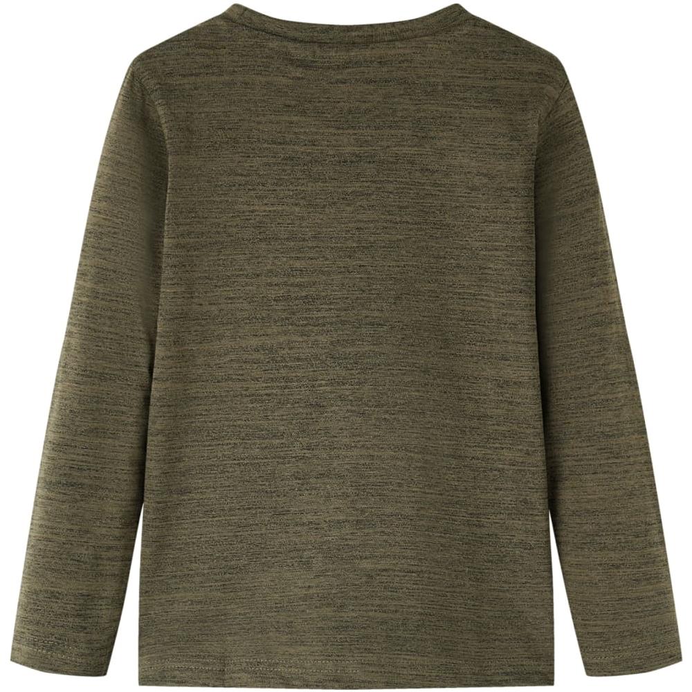 Maglietta Bambino Maniche Lunghe Con Dinosauro Cachi Scuro Mélange 116 - Foto 2