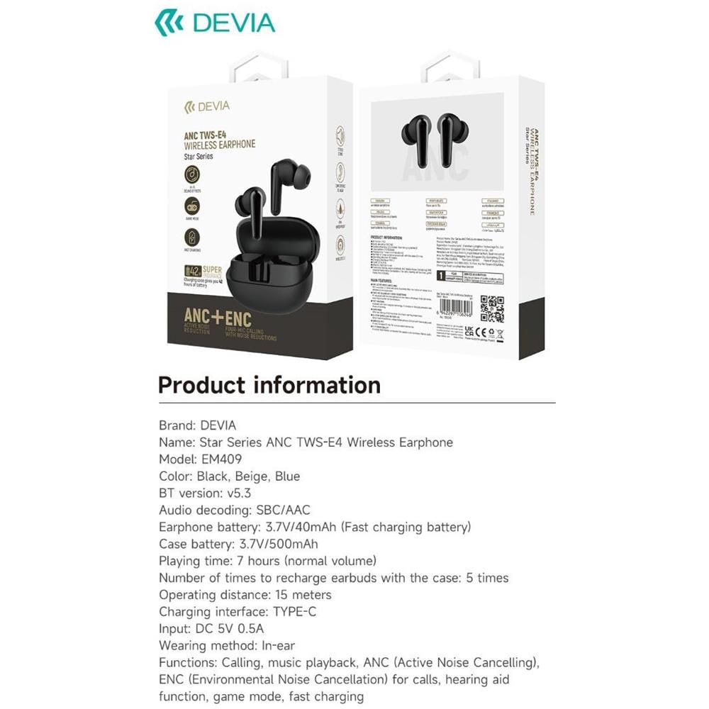 Auricolare TWS EM409 con ANC TWS-E4 Bluetooth V. 5,3 Blu - Foto 2