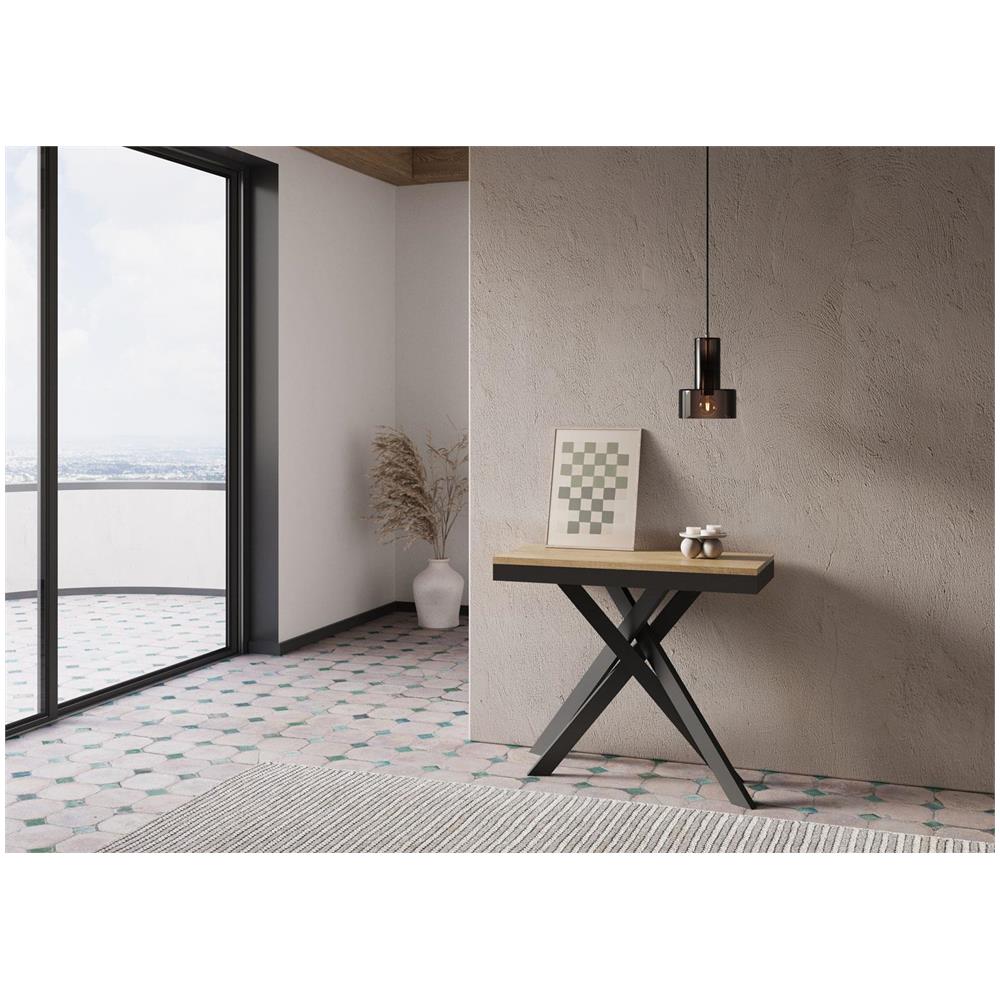 Consolle allungabile 90x40/196 cm Krack Small Evolution quercia natura telaio antracite - Foto 2