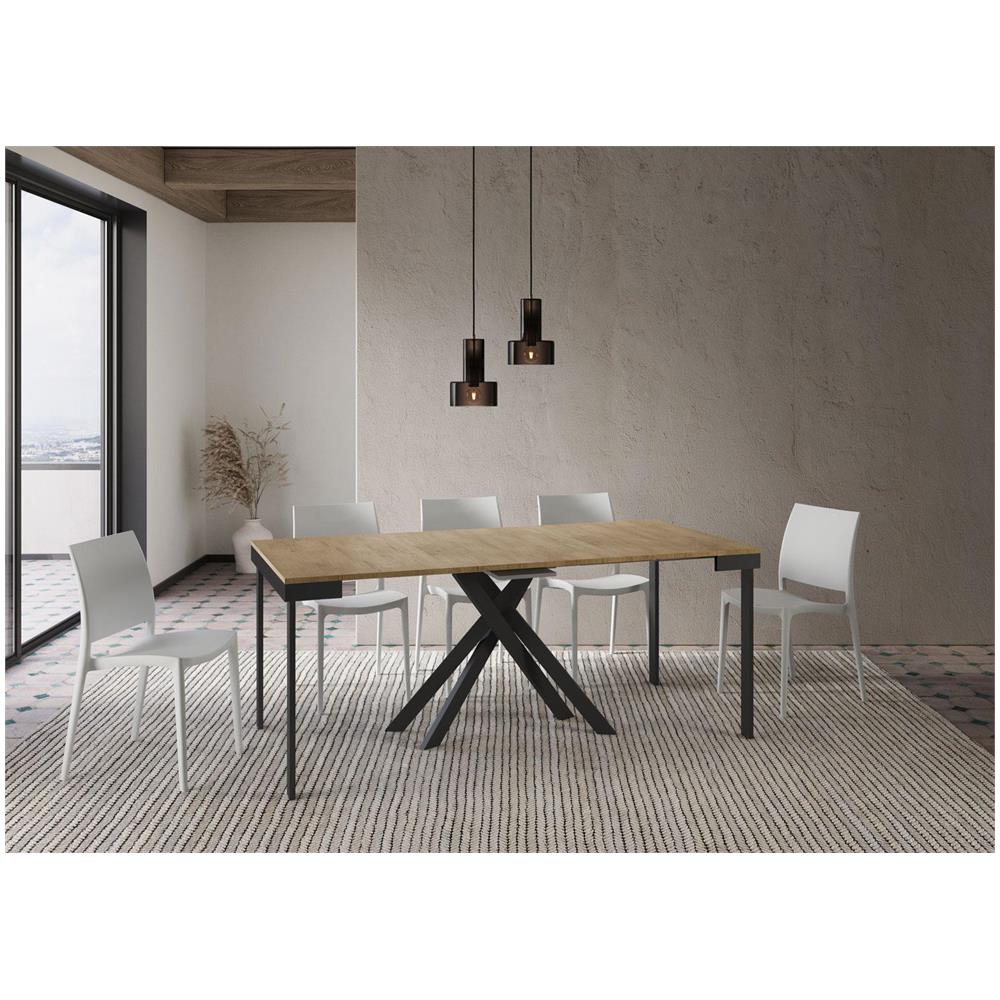 Consolle allungabile 90x40/196 cm Krack Small Evolution quercia natura telaio antracite - Foto 3