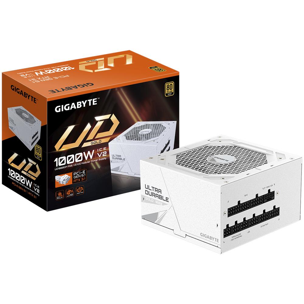 Alimentatore UD1000GM PG5 V2 ICE 1000 W ATX 3.1 PCIe Gen 5.1 80 PLUS Gold Totalmente Modulare Ventola 120 mm Bianco - Foto 1