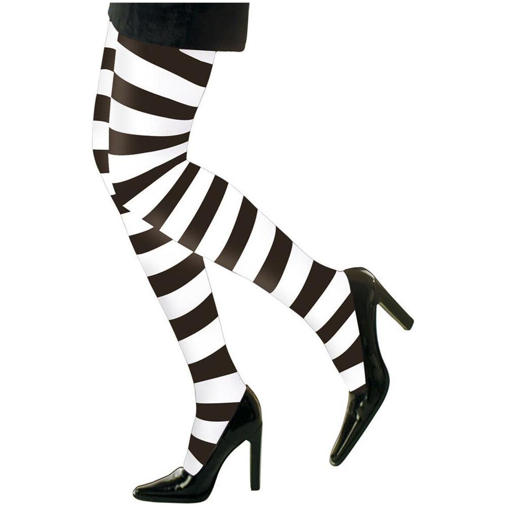 Calze Da Donna A Righe Bianche E Nere Taglia Unica - Foto 2
