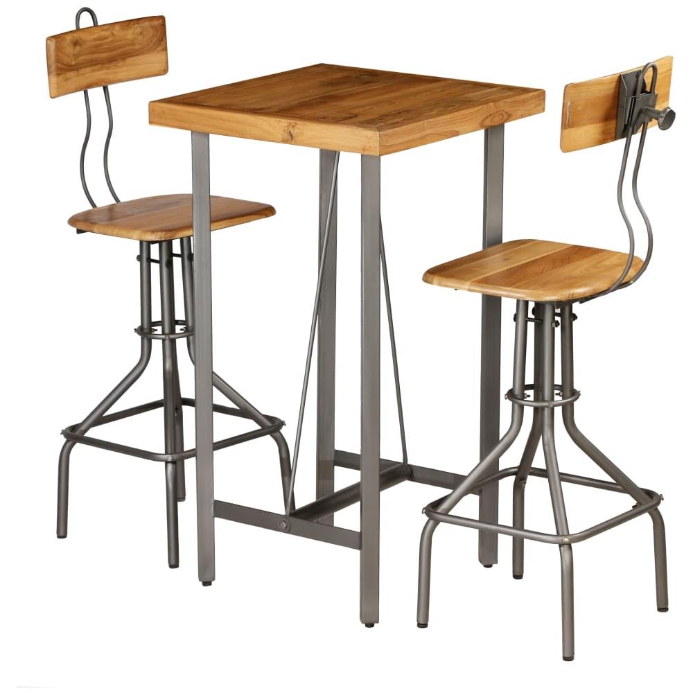 Set Da Bar 3 Pz In Teak Massello Di Recupero - Foto 1