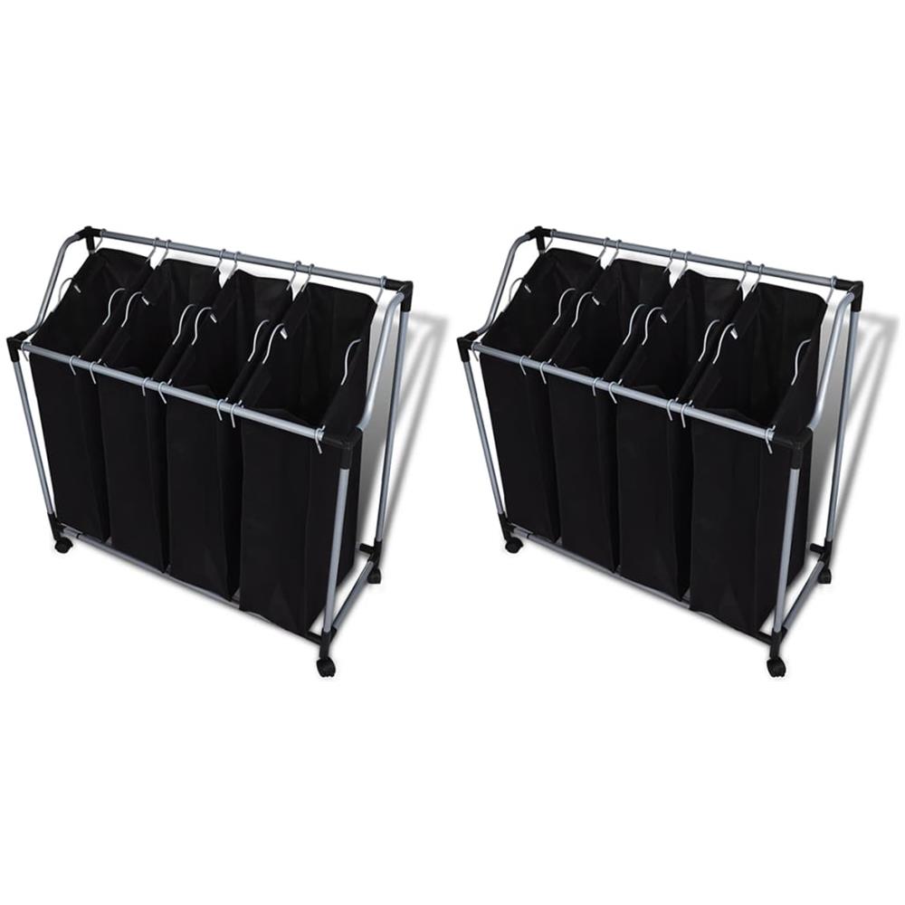 Portabiancheria 2 Pz Nero E Grigio - Foto 1