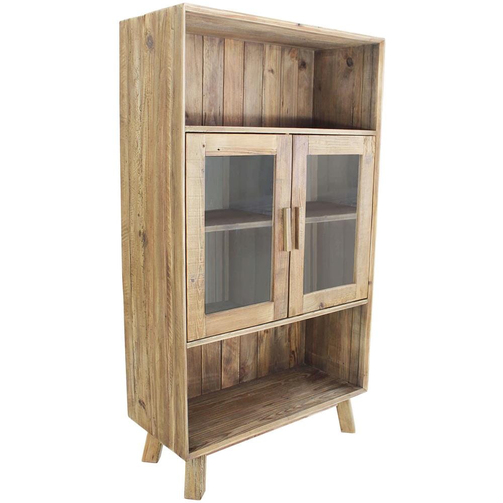 Pinus - Credenza Con Vetrina In Pino Riciclato - Foto 1