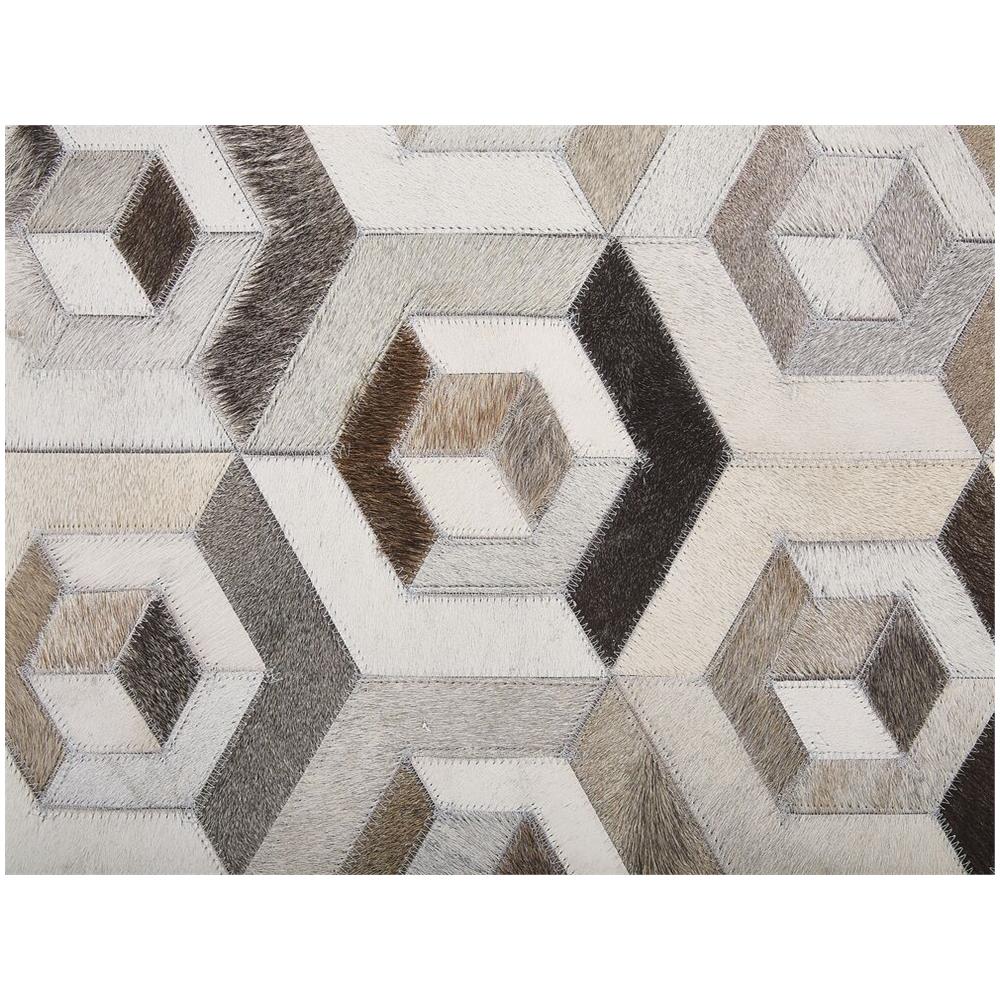 Tappeto In Pelle Marrone E Beige 140 X 200 Cm Tavak - Foto 8