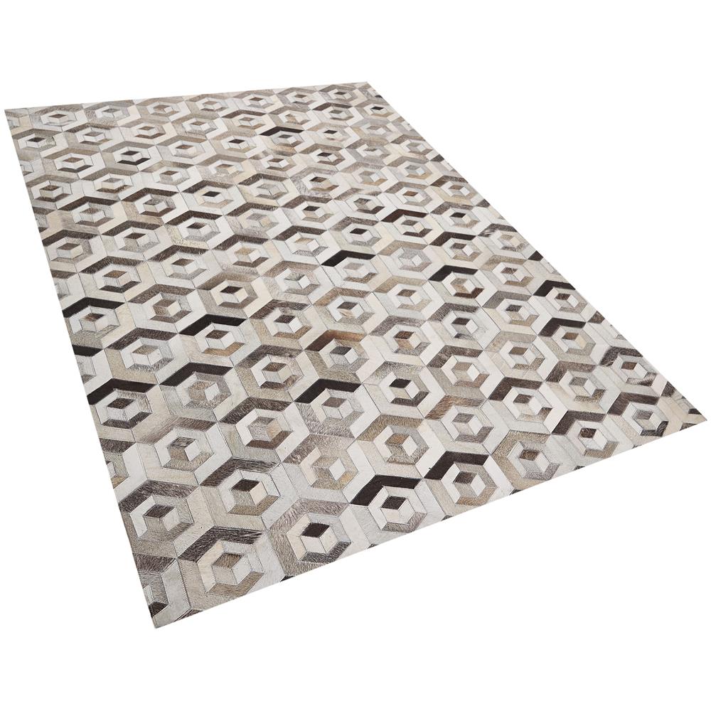 Tappeto In Pelle Marrone E Beige 140 X 200 Cm Tavak - Foto 1