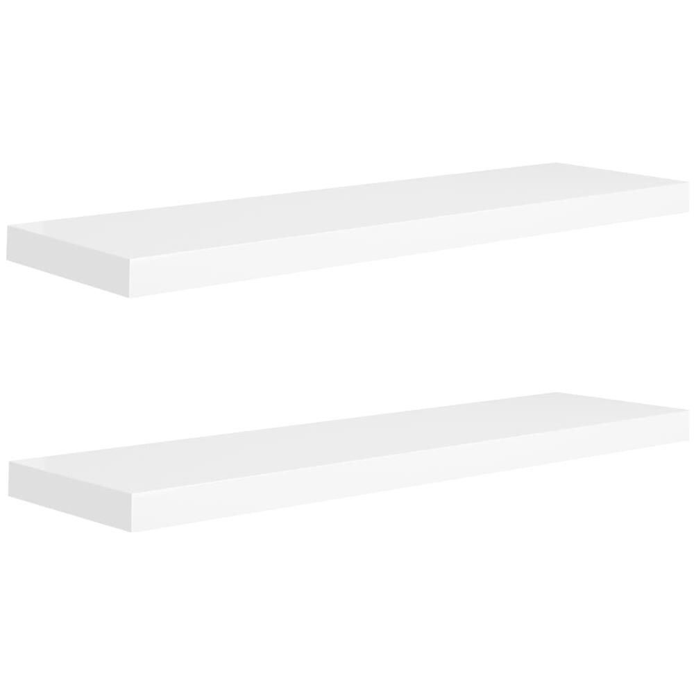 Scaffali A Parete 2 Pz Bianchi 90x23,5x3,8 Cm In Mdf - Foto 2