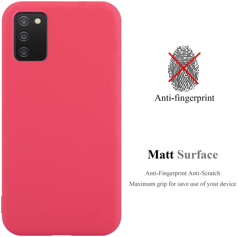 Custodia Compatibile Con Samsung Galaxy A03s In Candy Rosso - Coperchio Protettivo In Silicone Tpu Flessibile - Foto 2