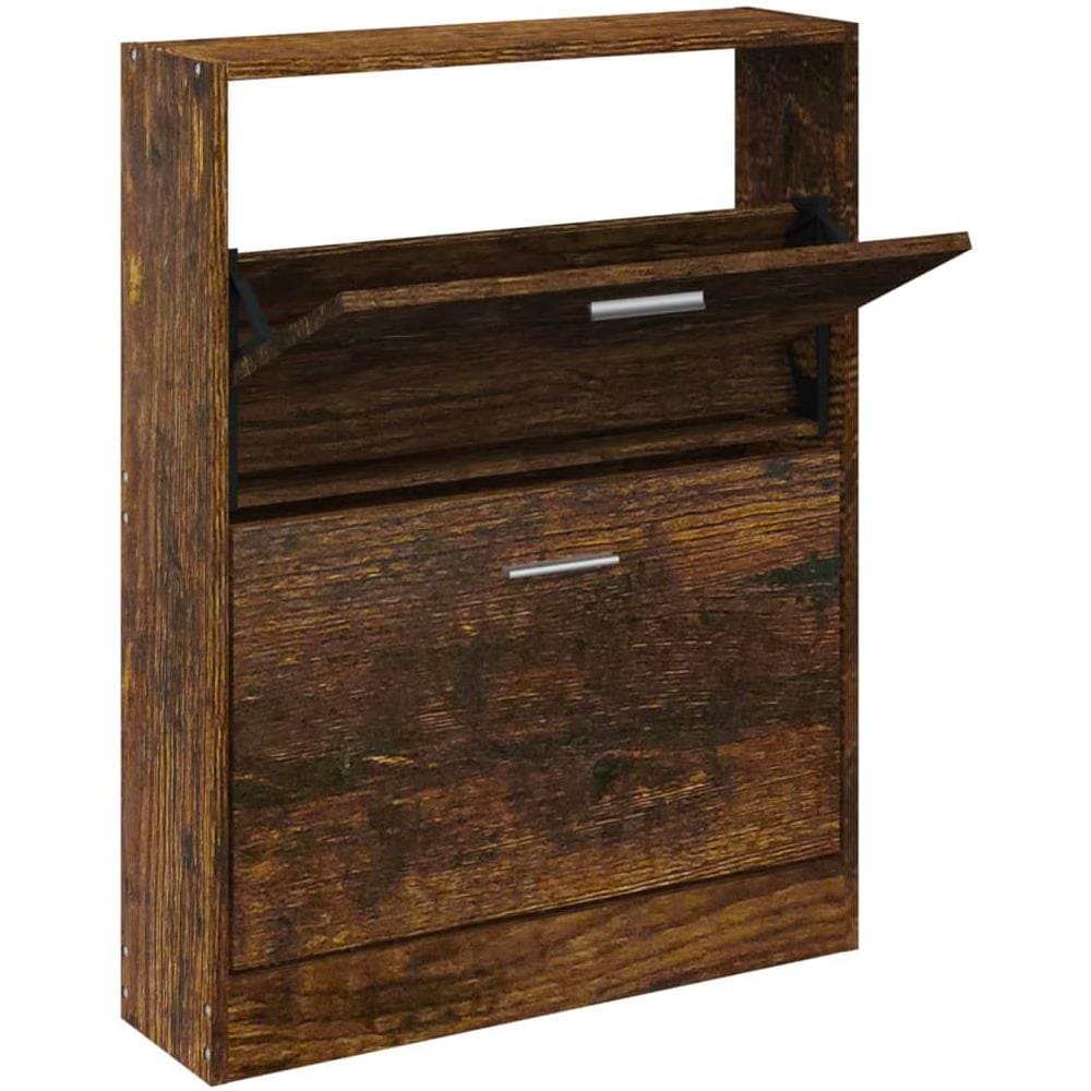 Scarpiera Rovere Fumo 59x17x81 Cm In Legno Multistrato - Foto 2