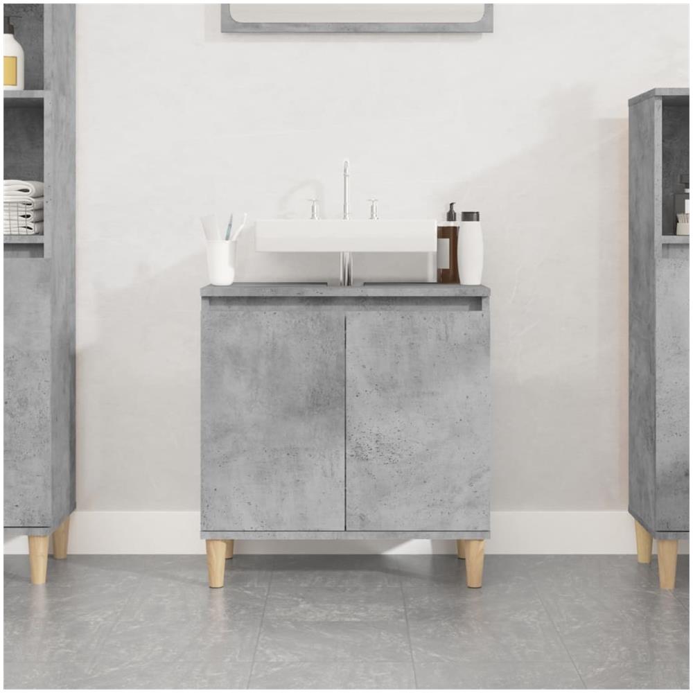 Mobile Lavabo Grigio Cemento 58x33x60 Cm In Legno Multistrato - Foto 1