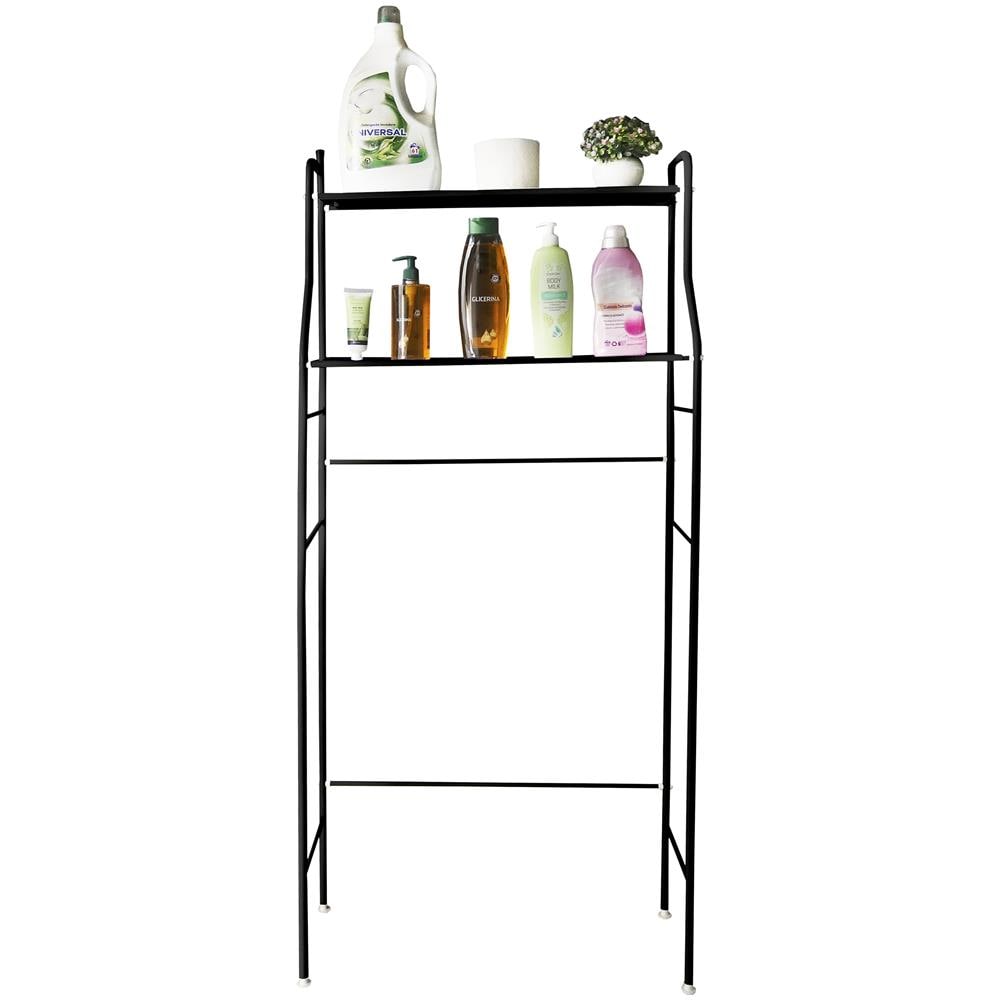 Scaffale Multiuso Per Lavatrice 3 Altezze Home 152x68 X25cm Nero - Foto 2