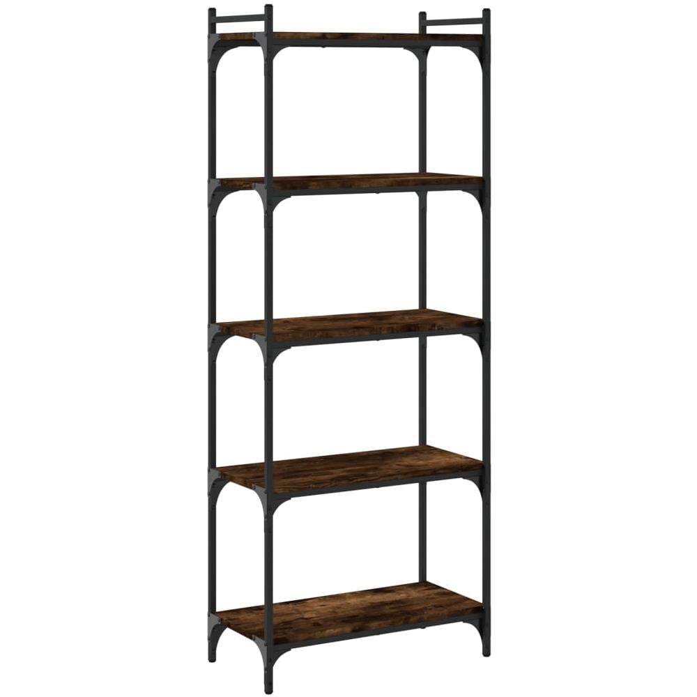Libreria A 5 Ripiani Rovere Fumo 60x30x154 Cm Legno Multistrato - Foto 2