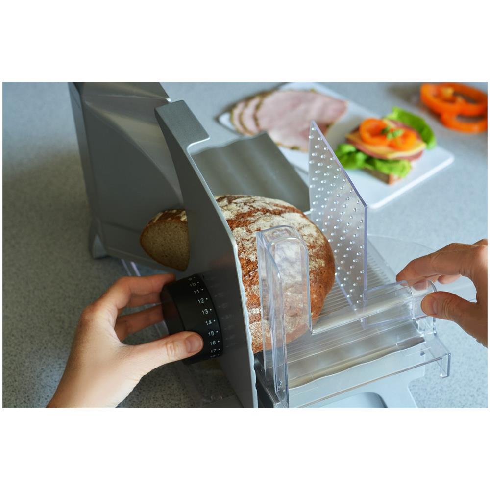 FMS501 affettatrice Elettrico 160 W Nero, Acciaio inox, Trasparente Alluminio - Foto 4