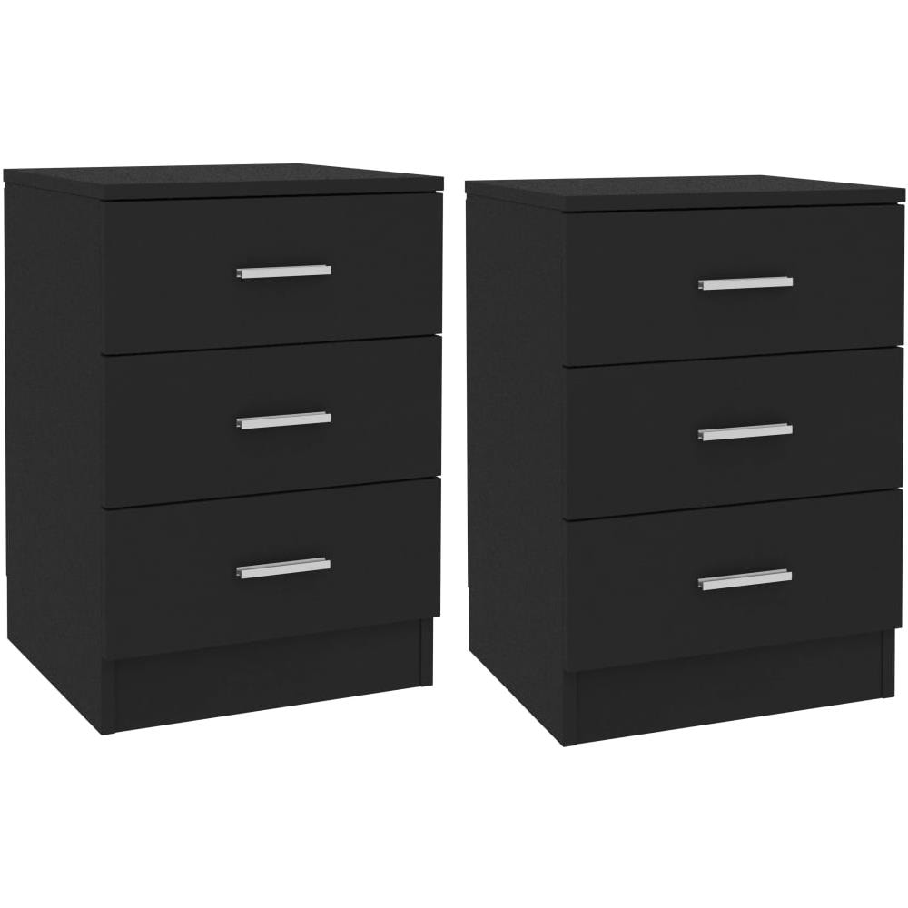Comodini 2 pz Neri 38x35x56 cm in Legno Ingegnerizzato - Foto 2