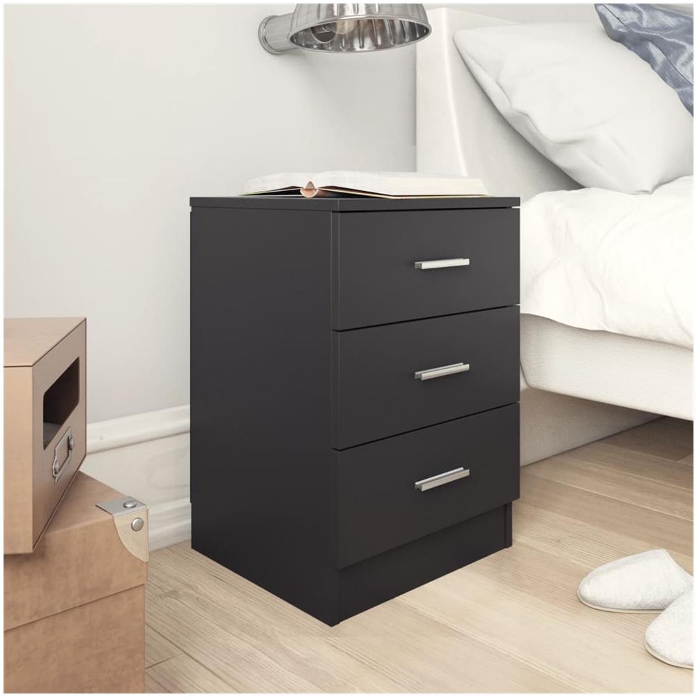 Comodini 2 pz Neri 38x35x56 cm in Legno Ingegnerizzato - Foto 1