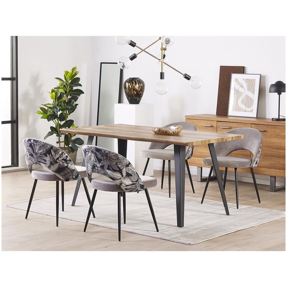 Set Di 2 Sedie Da Pranzo In Velluto Grigio Vivian - Foto 2