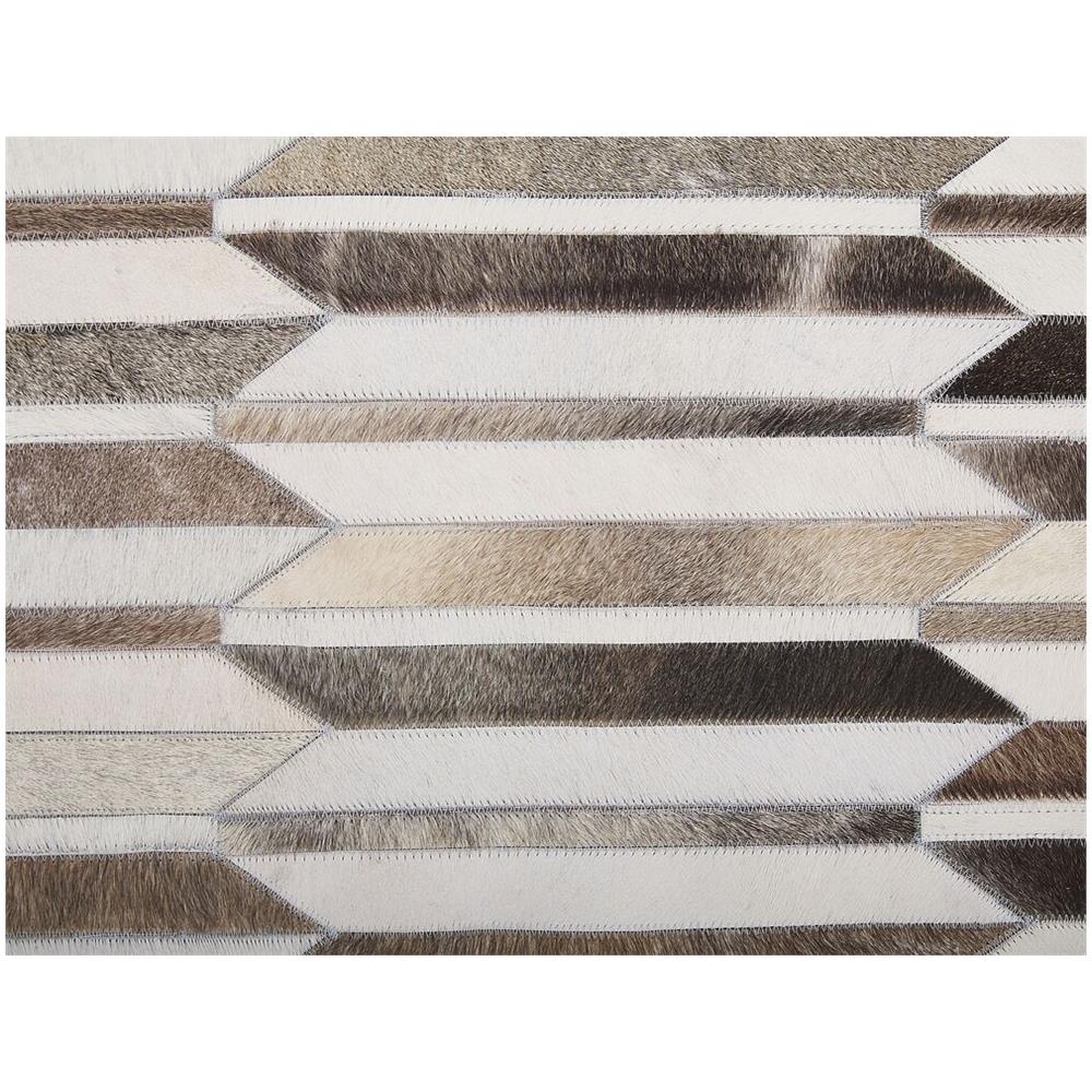 Tappeto In Pelle Marrone E Beige 140 X 200 Cm Kulalar - Foto 8