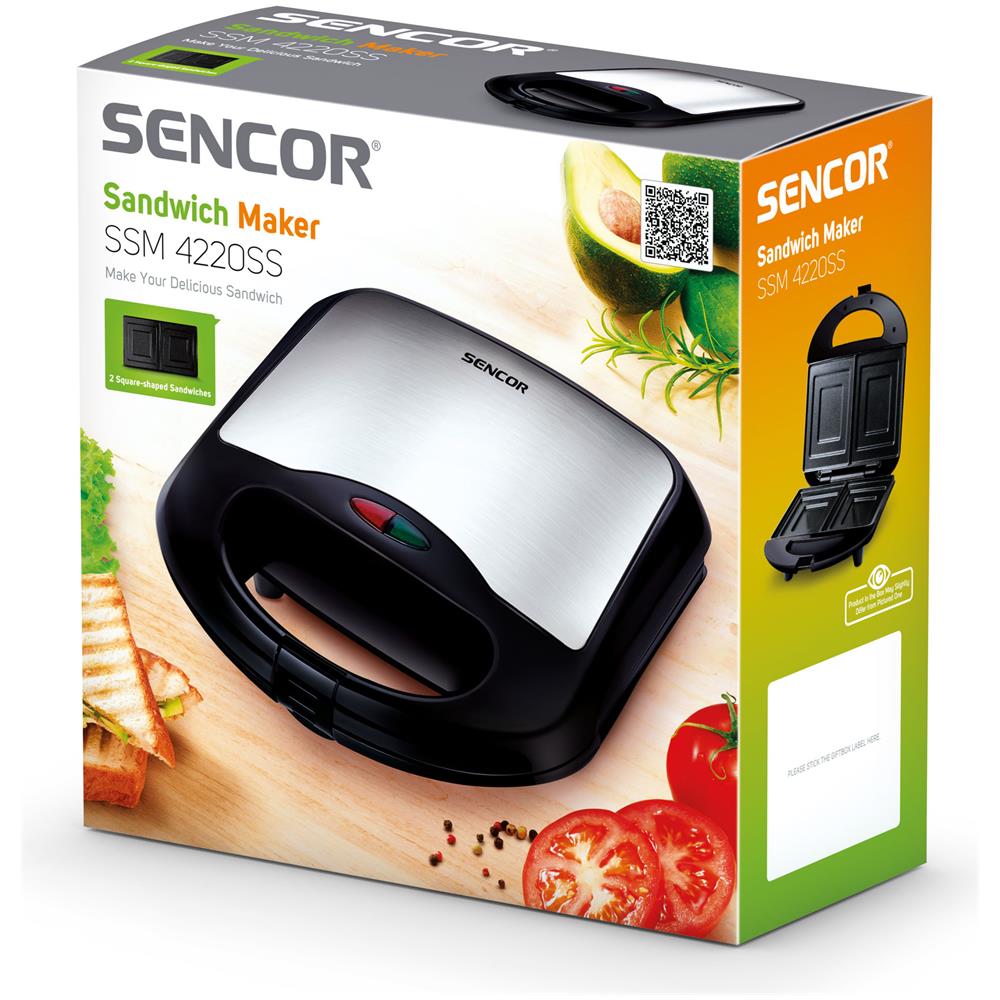 Sandwich Makers SSM 4220SS Potenza 700 Watt Colore Nero/Silver - Foto 6