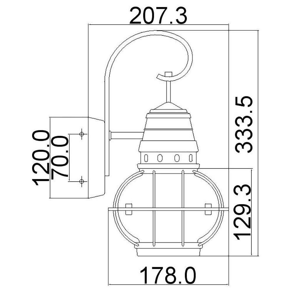 Lanterna Da Parete Per Esterno Piccola 1 Luce Zinco Ip44, E27 - Foto 2