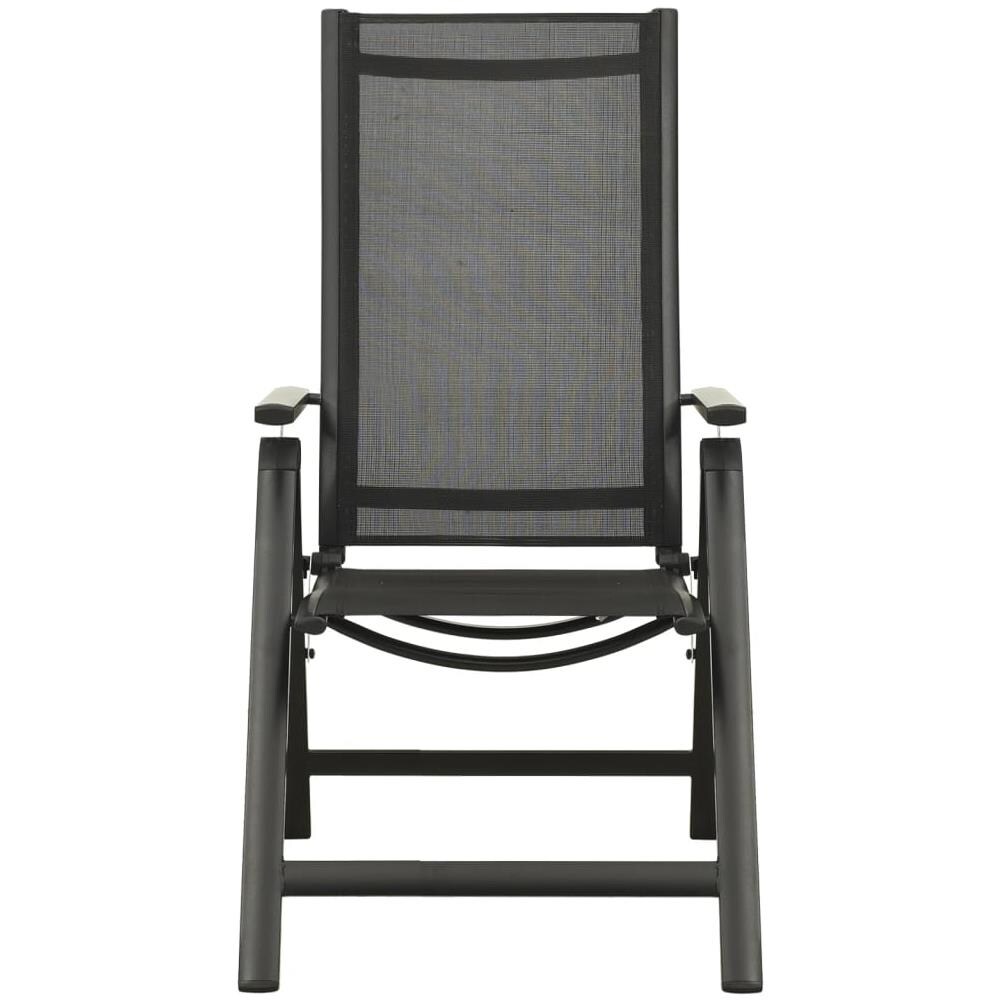 Sedie Giardino Pieghevoli 2 pz Textilene e Alluminio Nere - Foto 2