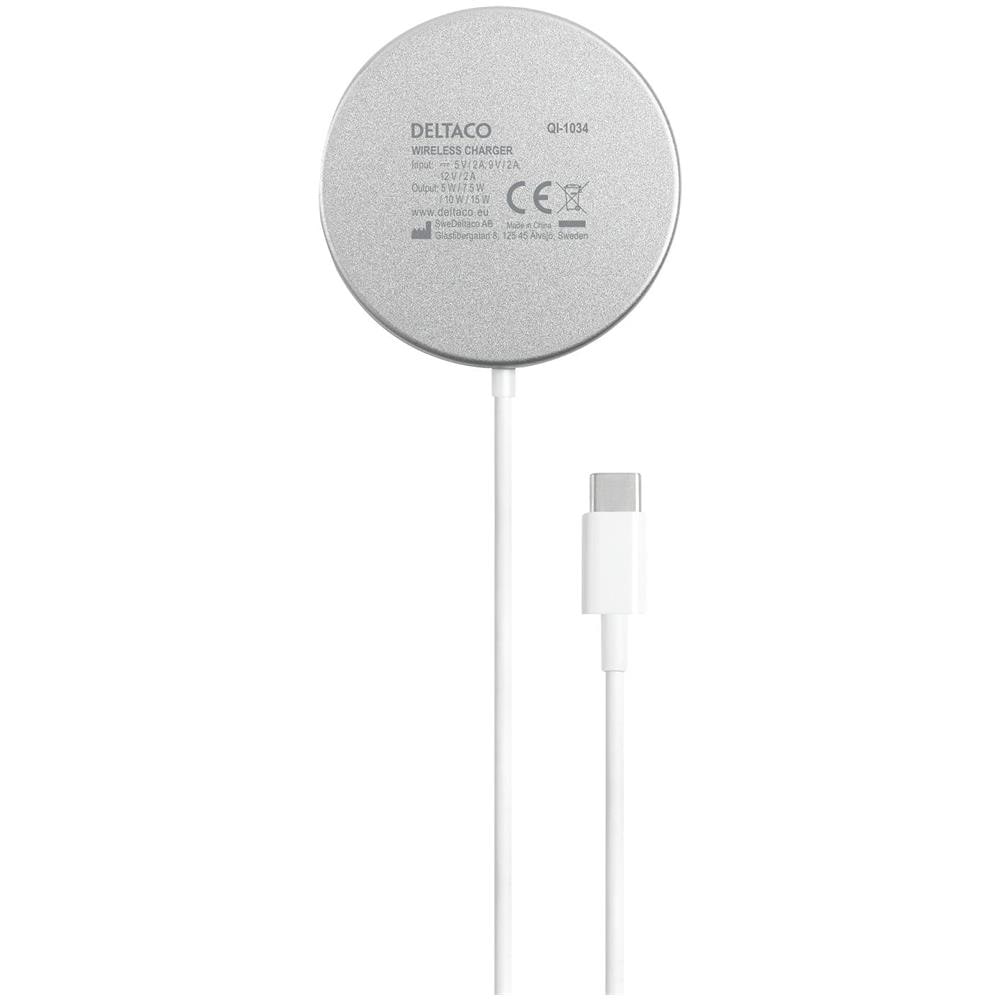 Caricabatterie Magnetico Wireless, 15 W, Usb-c, Bianco / Argento - Foto 2