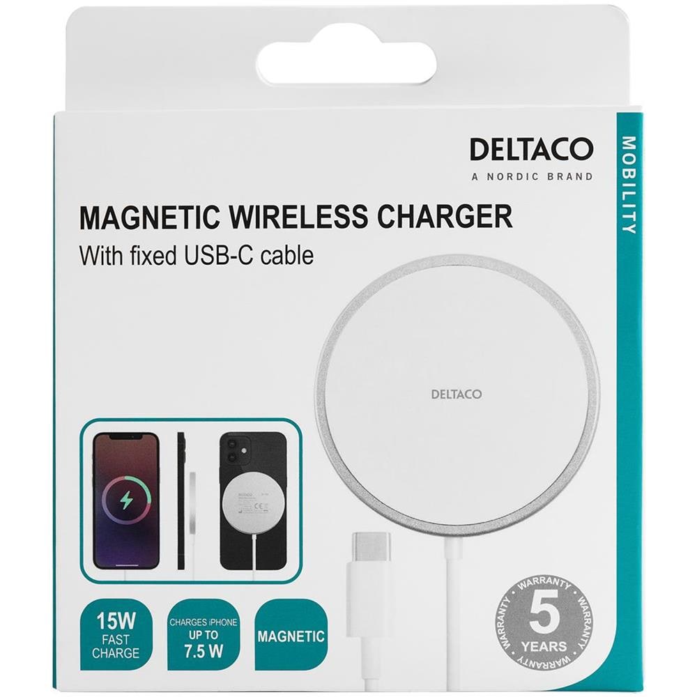 Caricabatterie Magnetico Wireless, 15 W, Usb-c, Bianco / Argento - Foto 7