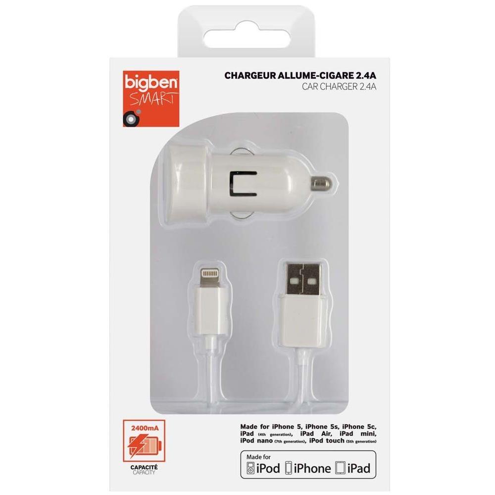 Interactive BC269182, Auto, Universale, Accendisigari, iPhone 5/5S / 5c, iPad 4, iPad Air, iPad Mini, iPod Nano, iPod Touch 5, Contatto, Bianco - Foto 1