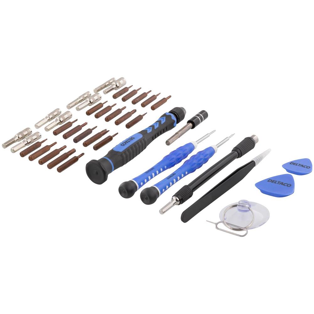 Kit Riparazione Smartphone Deltaco, 38 Pezzi, Crv Di Precisione, Blu - Foto 1