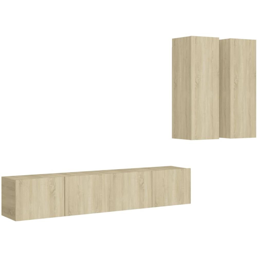 Set Porta Tv 4 Pz Rovere Sonoma In Truciolato - Foto 2