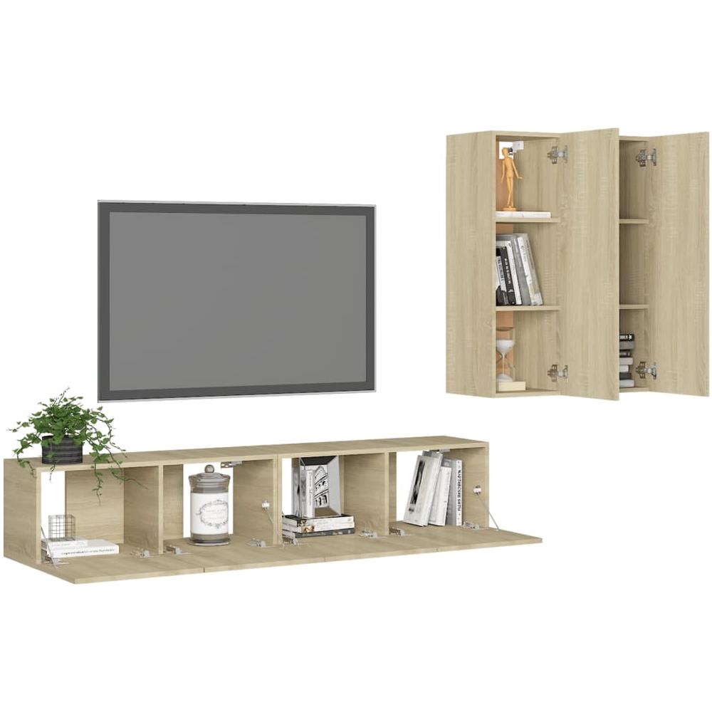Set Porta Tv 4 Pz Rovere Sonoma In Truciolato - Foto 3
