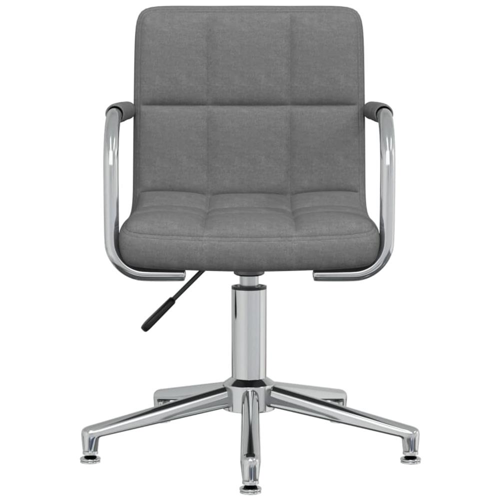 Sedia Da Pranzo Girevole Grigio Chiaro In Tessuto - Foto 3