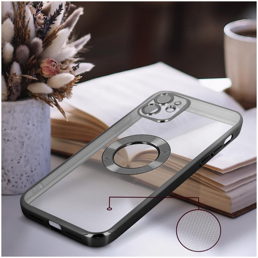 Cover Silicone Iphone 11 Trasparente Bordo Nero Cromato - Foto 2