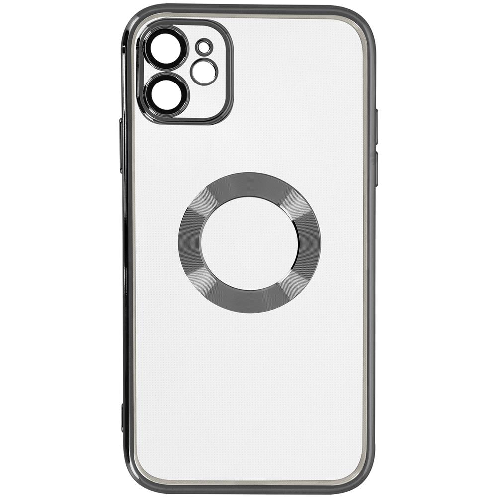 Cover Silicone Iphone 11 Trasparente Bordo Nero Cromato - Foto 1