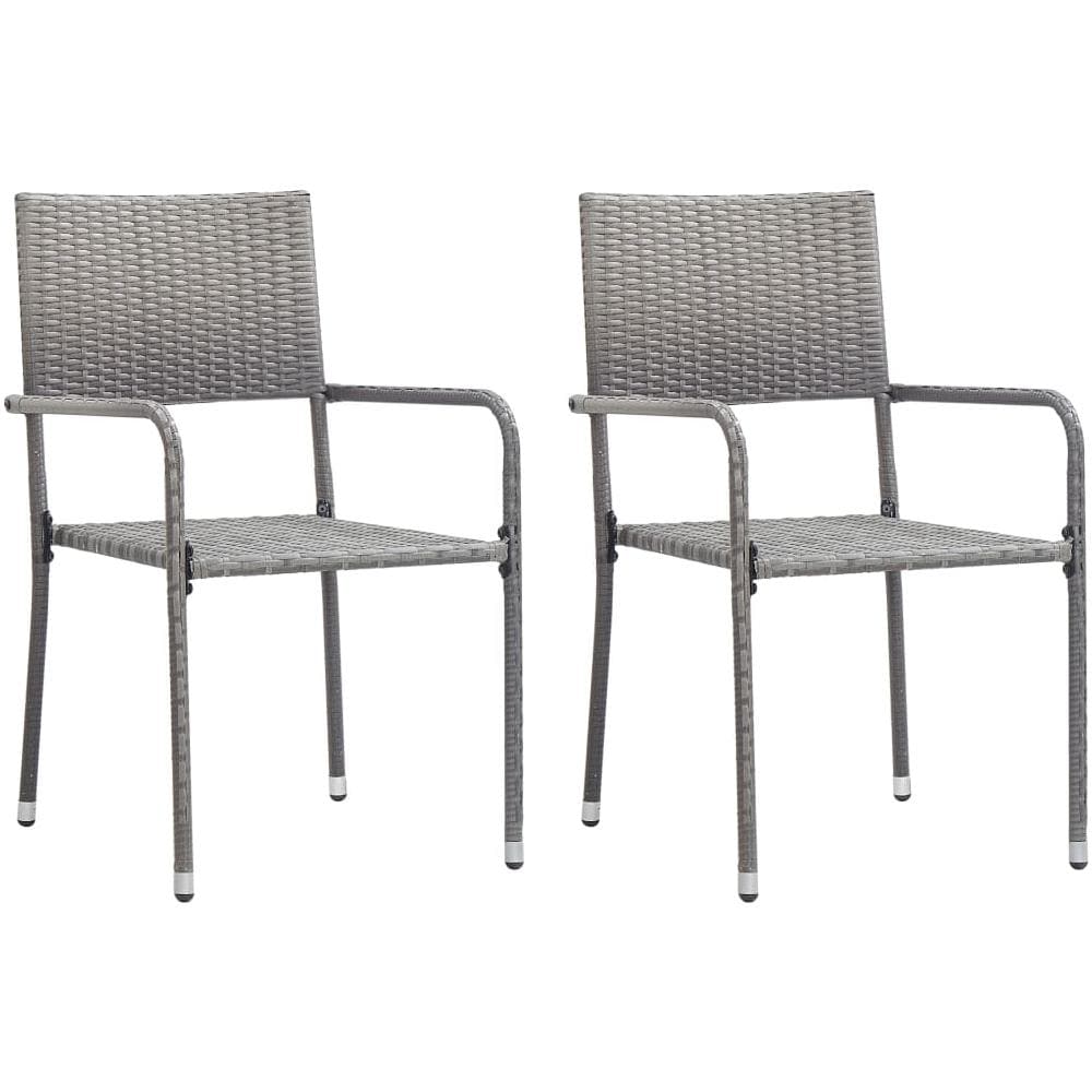 Set Mobili Da Pranzo Per Giardino 3 Pz Grigio - Foto 2