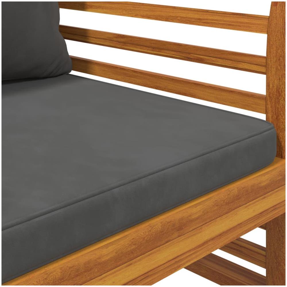 Poltrone Con Cuscini Grigio Scuro 2 Pz Legno Massello Di Acacia - Foto 7