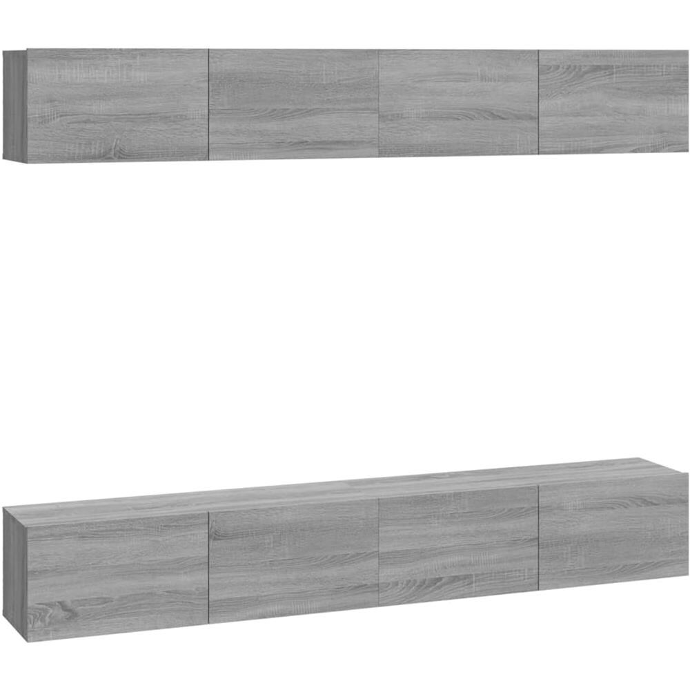 Mobili Porta Tv A Parete 4 Pz Grigio Sonoma 100x30x30 Cm - Foto 2