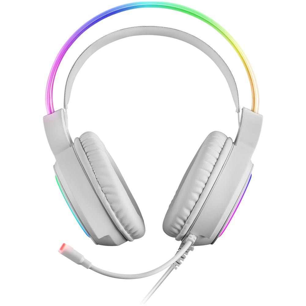 MHRGB Cuffia Gaming Stereo Padiglione Auricolare Cablato con Microfono Integrato Colore Bianco - Foto 2