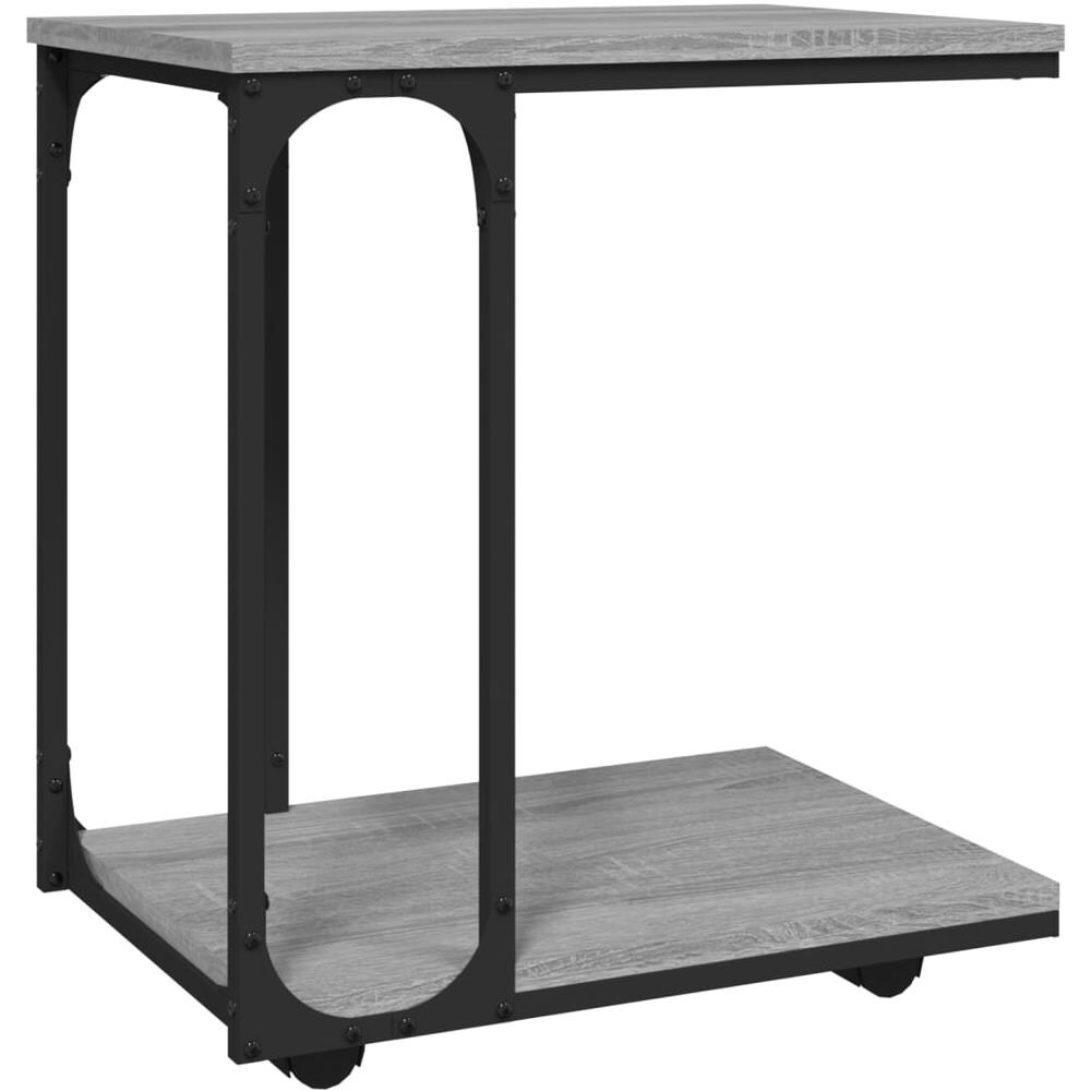 Tavolino Con Ruote Grigio Sonoma 50x35x55,5cm Legno Multistrato - Foto 2