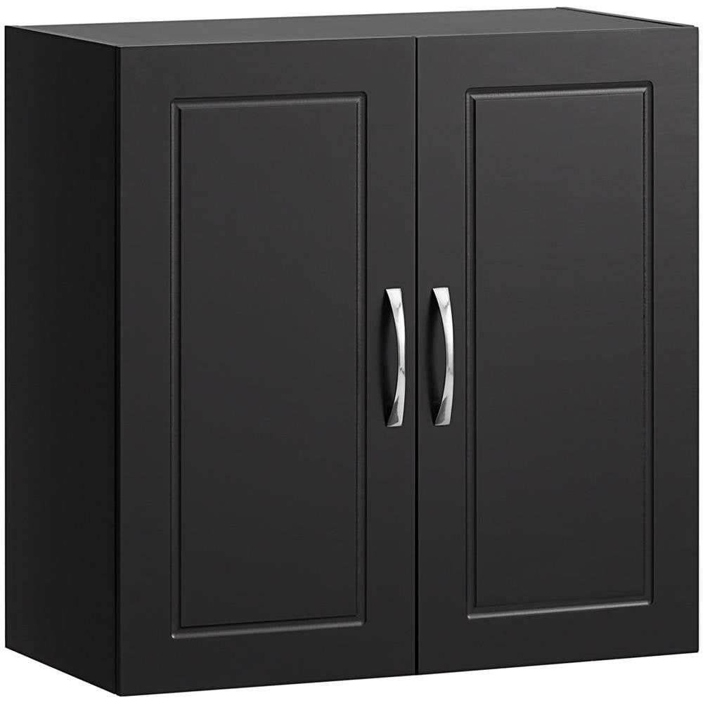 Armadietto Pensile Da Bagno Mobile Da Parete Per Il Cucina 2 Ante 60x30x30cm Nero Frg231-sch - Foto 1