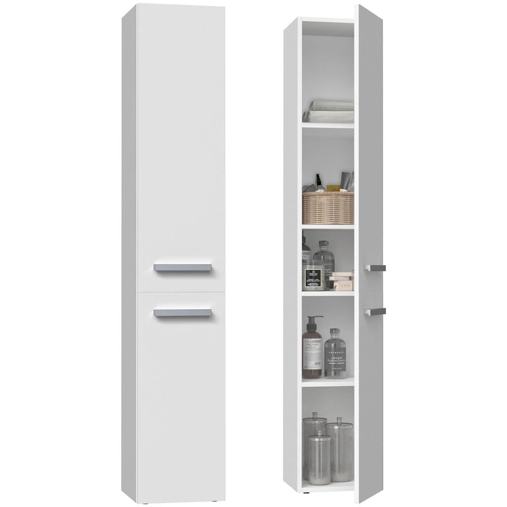 Nel Ii Biel Mobile Aggiuntivo Nel Ii Biel Bagno E Doccia Bianco Argentato Laminato Abs Plastica Truciolare - Foto 1