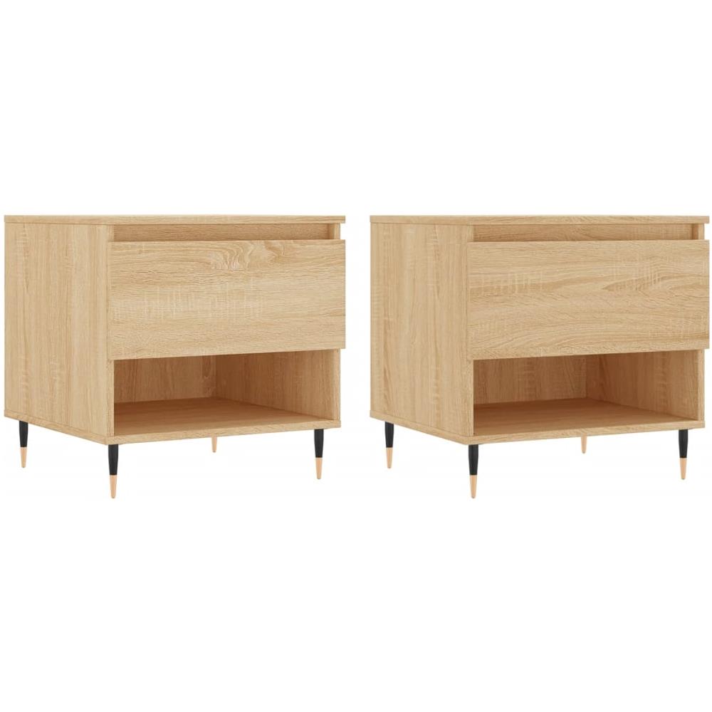 Tavolini Salotto 2pz Rovere Sonoma 50x46x50cm Legno Multistrato - Foto 2