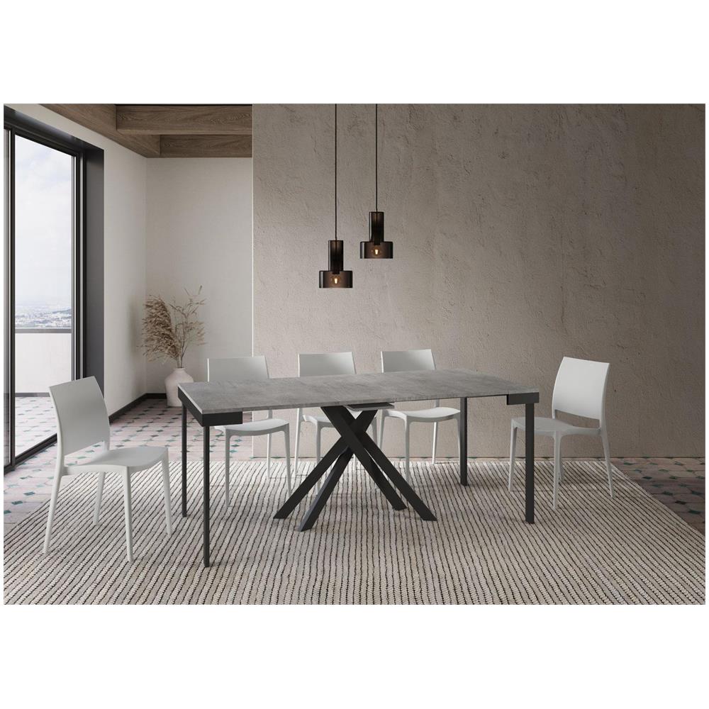 Consolle allungabile 90x40/196 cm Krack Small Evolution cemento telaio antracite - Foto 3